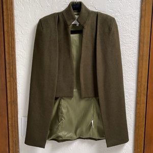 Elliatt moss green capelet vest jacket